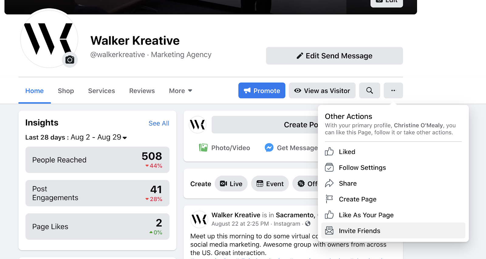 Walker Kreative facebook page