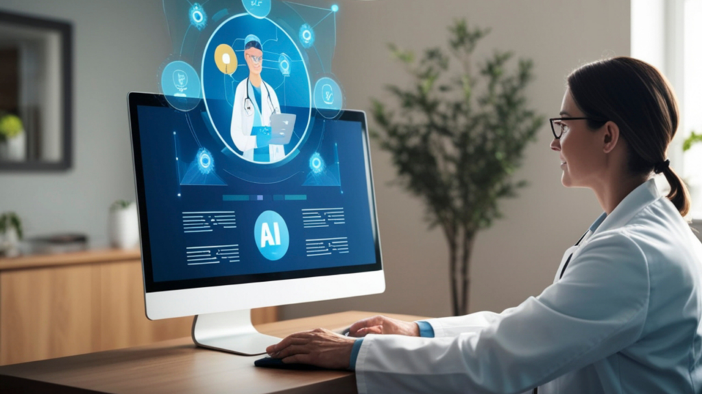 A picture of a doctor using ai search