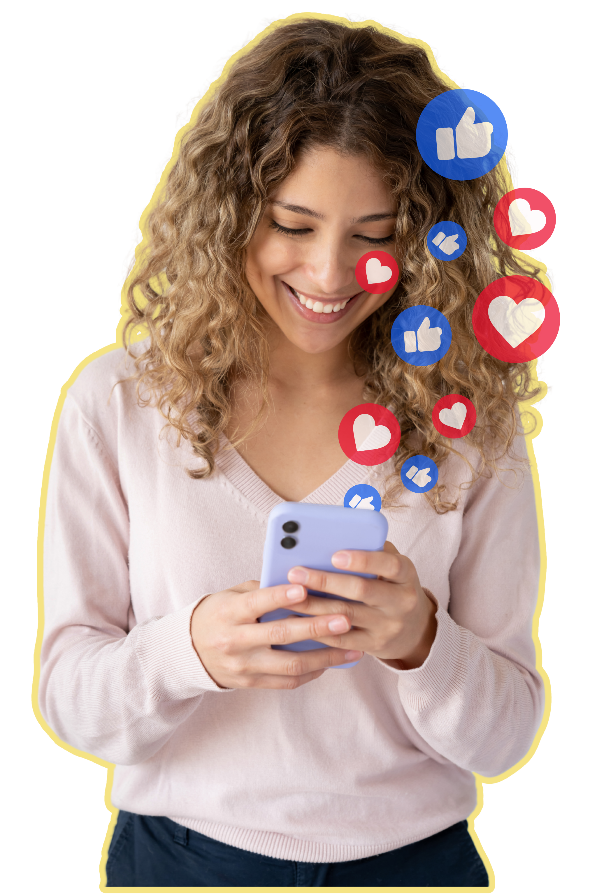 Woman on her phone engaged in social media